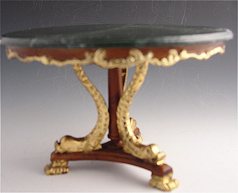 Green Marble Pedestal Table - Click Image to Close